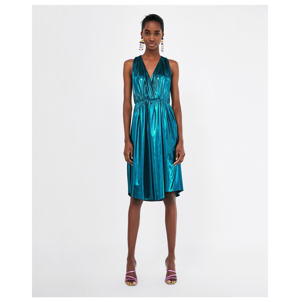 Zara Metallic Flowing Dress